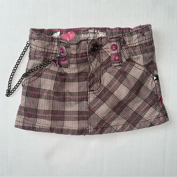 Hurley Other - VTG Hurley 18M Baby Girls Skort w/ Chain Goth Skater Surf Plaid y2k VERYYY RARE!